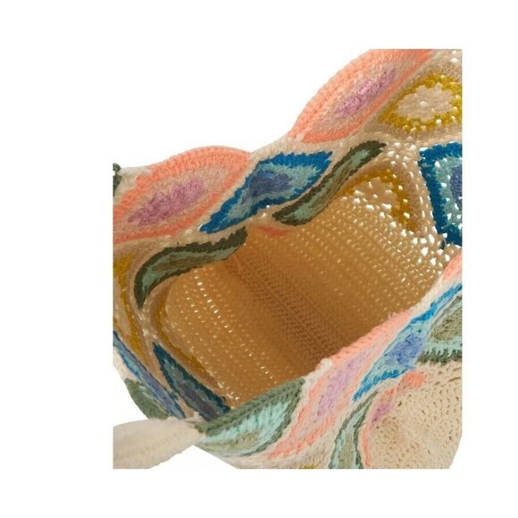 URBAN ORIGINALS Large Sunflower crochet handmade women's tote bag -MULTICOLOR - Picture 5 of 9